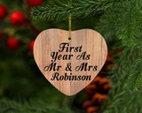 First Year As Mr & Mrs Robinson - Heart Ornament C