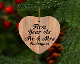 First Year As Mr & Mrs Rodriguez - Heart Ornament C