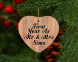 First Year As Mr & Mrs Sims - Heart Ornament C
