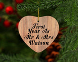First Year As Mr & Mrs Watson - Heart Ornament C