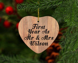 First Year As Mr & Mrs Wilson - Heart Ornament C