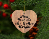 First Year As Mr & Mrs Wright - Heart Ornament C