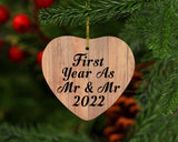 First Year As Mr & Mr 2022 - Heart Ornament C