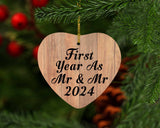 First Year As Mr & Mr 2024 - Heart Ornament C