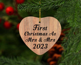 First Christmas As Mrs & Mrs 2023 - Heart Ornament C