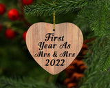 First Year As Mrs & Mrs 2022 - Heart Ornament C