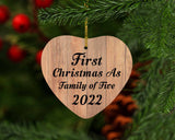 First Christmas As Family Of Five 2022 - Heart Ornament C