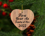First Year As Family Of Five 2022 - Heart Ornament C