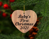 Baby's First Christmas 2021 - Heart Ornament C