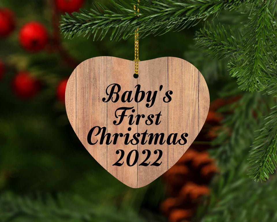 Baby's First Christmas 2022 - Heart Ornament C