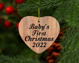 Baby's First Christmas 2022 - Heart Ornament C