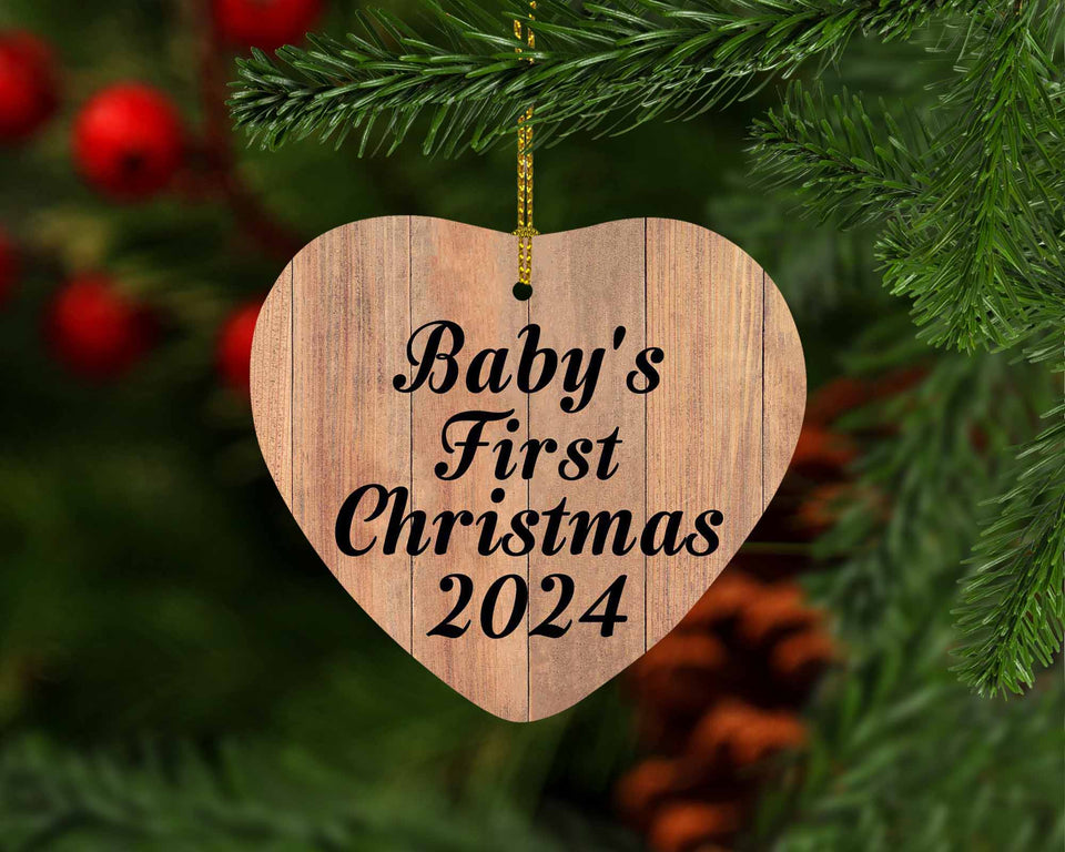 Baby's First Christmas 2024 - Heart Ornament C