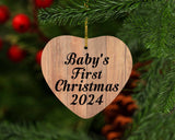 Baby's First Christmas 2024 - Heart Ornament C