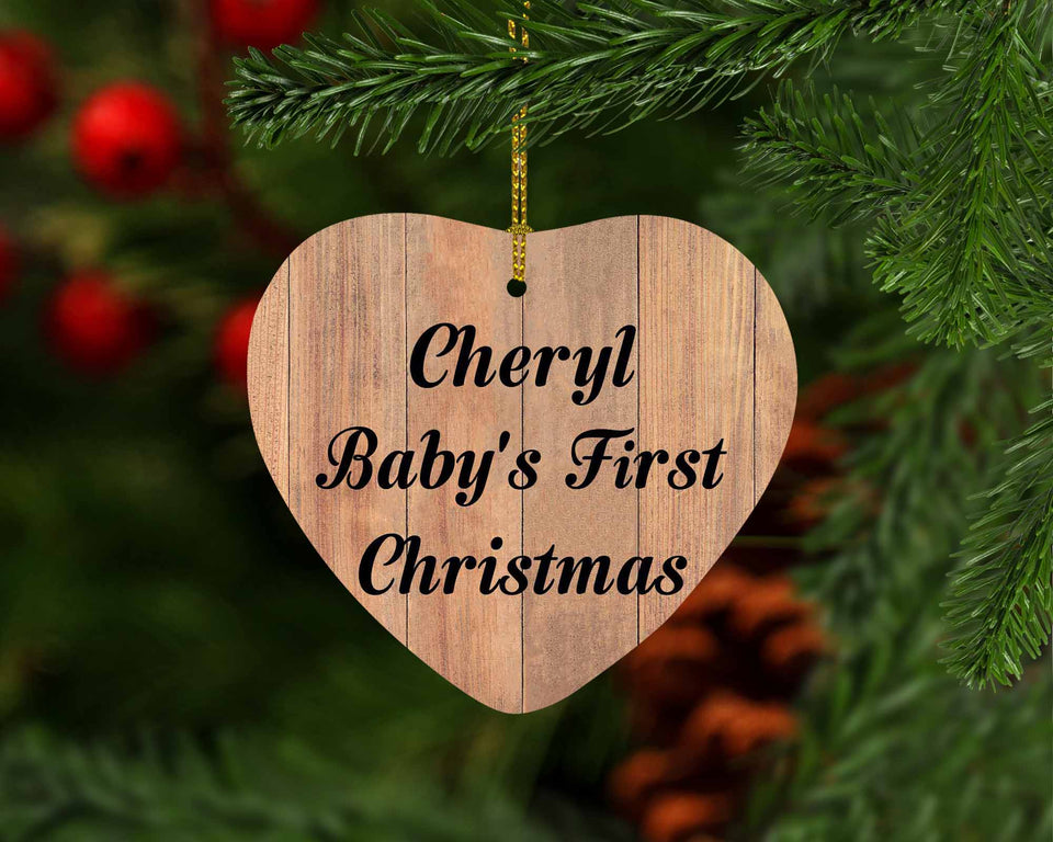 Cheryl Baby's First Christmas - Heart Ornament C