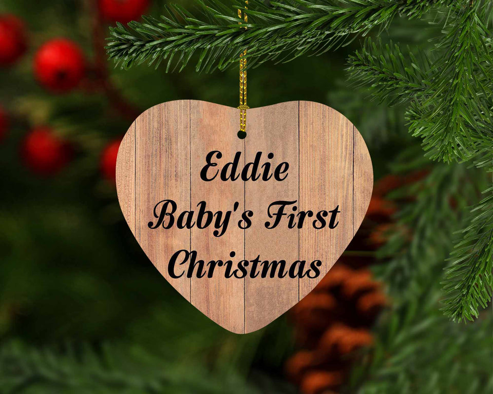 Eddie Baby's First Christmas - Heart Ornament C