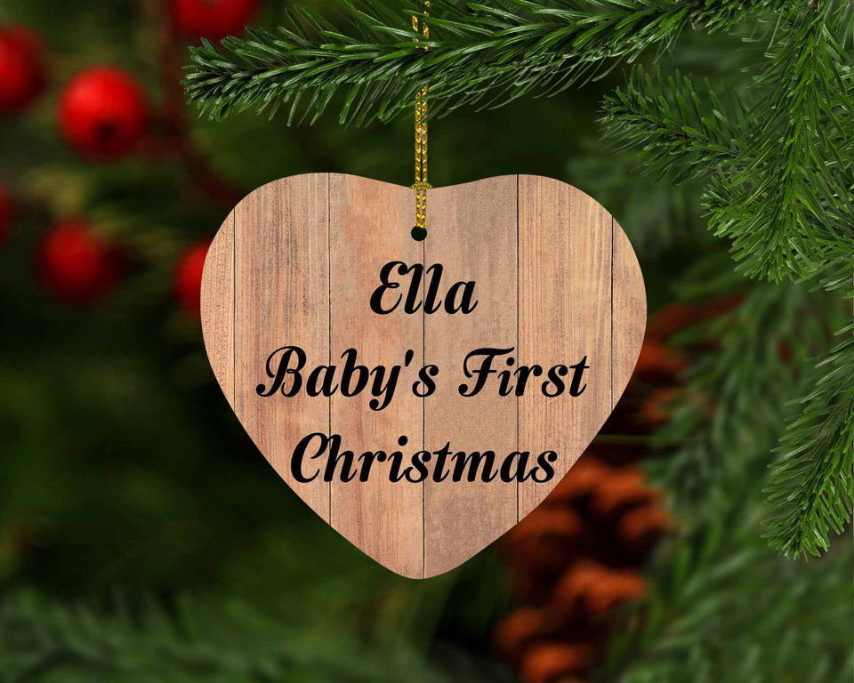 Ella Baby's First Christmas - Heart Ornament C