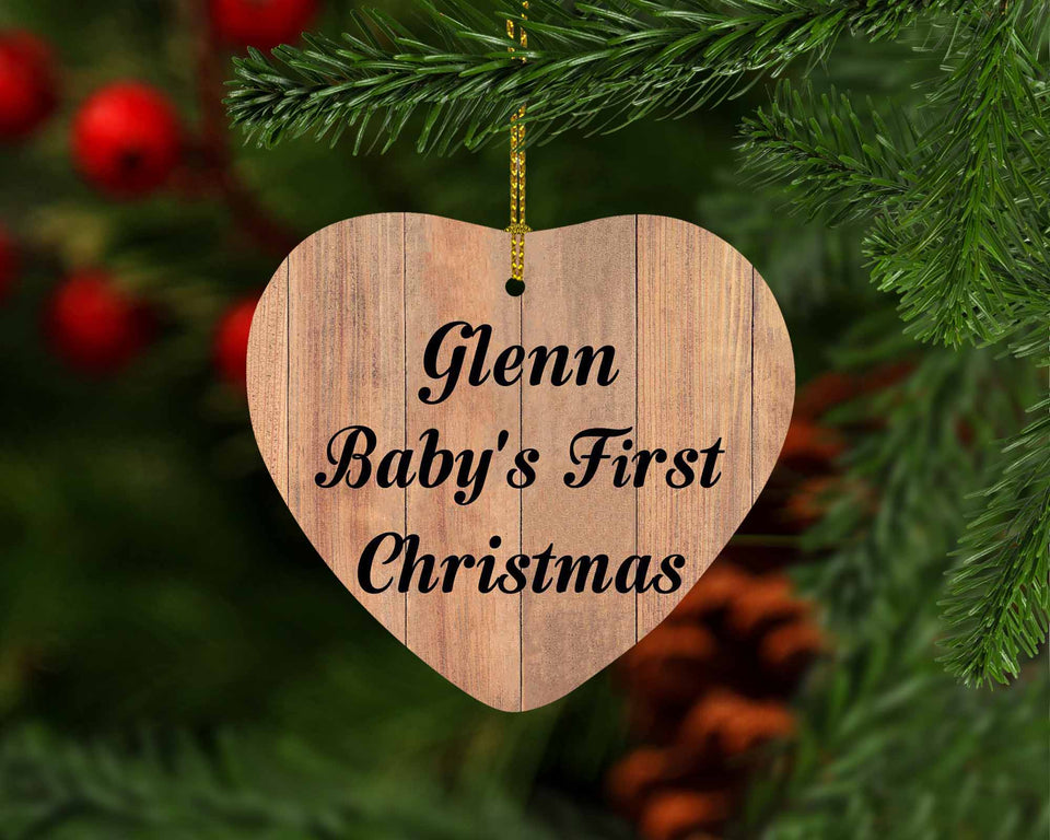 Glenn Baby's First Christmas - Heart Ornament C