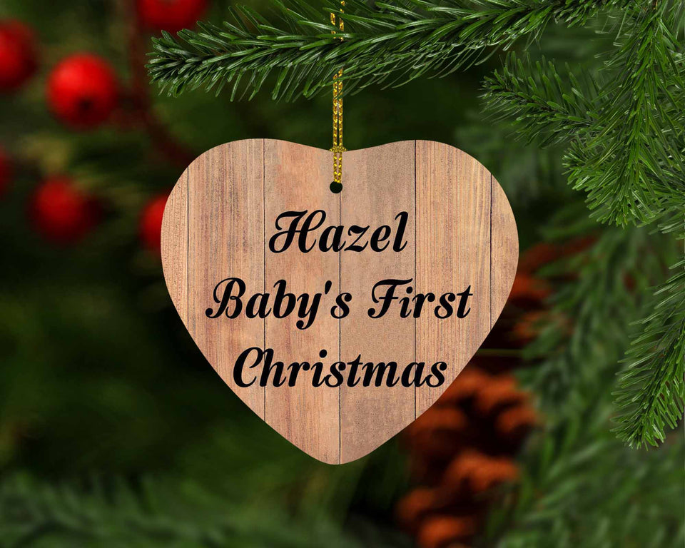 Hazel Baby's First Christmas - Heart Ornament C