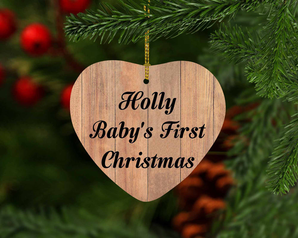Holly Baby's First Christmas - Heart Ornament C