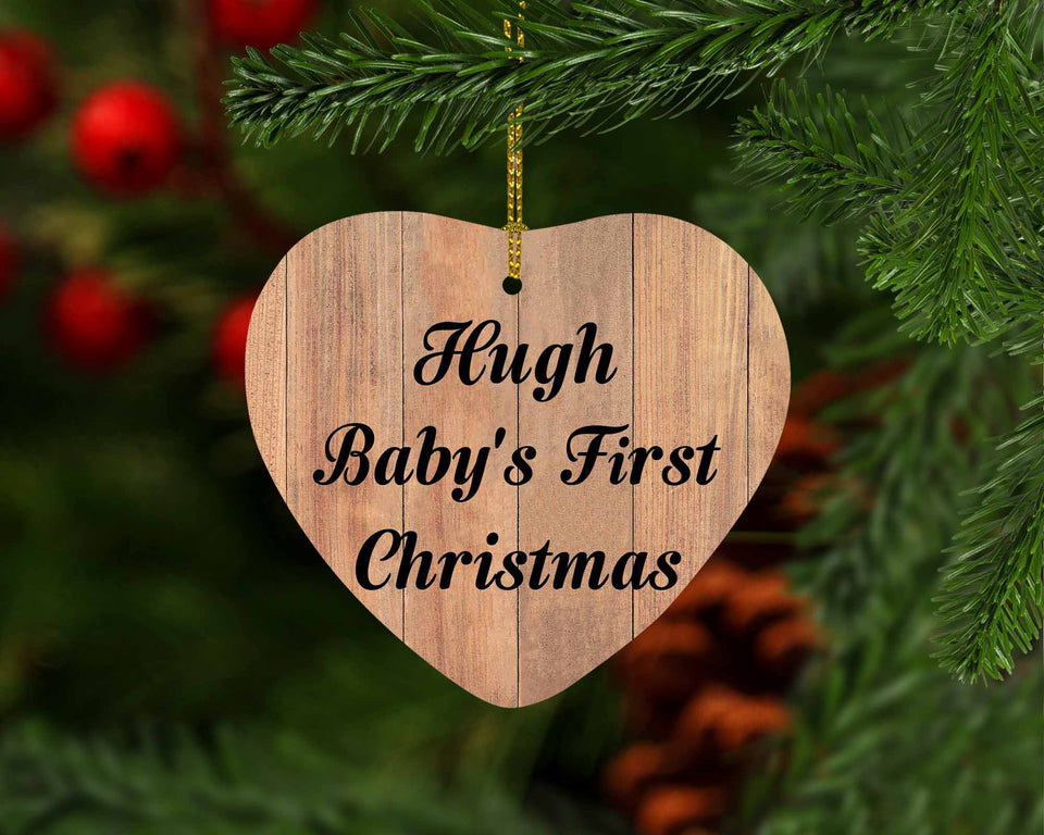 Hugh Baby's First Christmas - Heart Ornament C