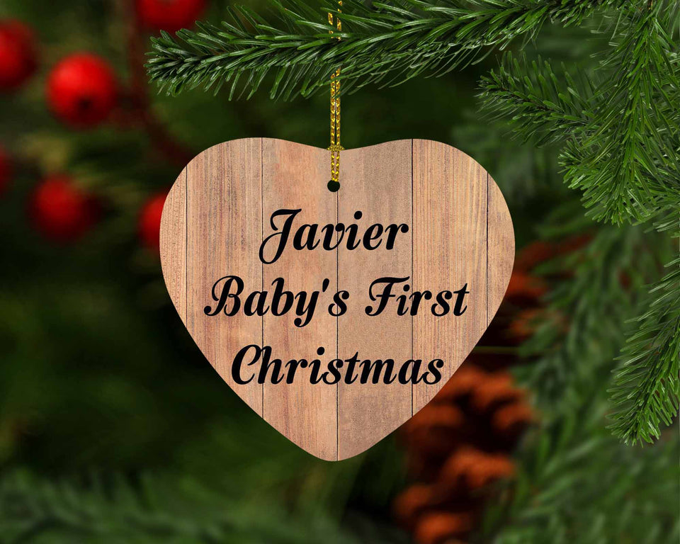 Javier Baby's First Christmas - Heart Ornament C