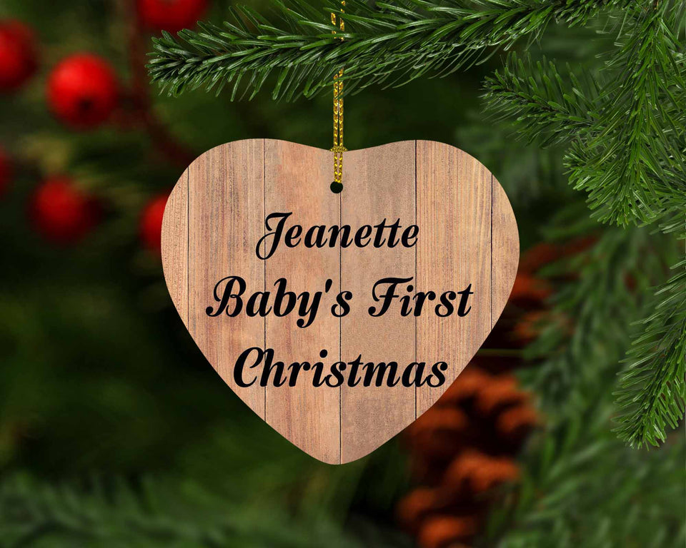Jeanette Baby's First Christmas - Heart Ornament C
