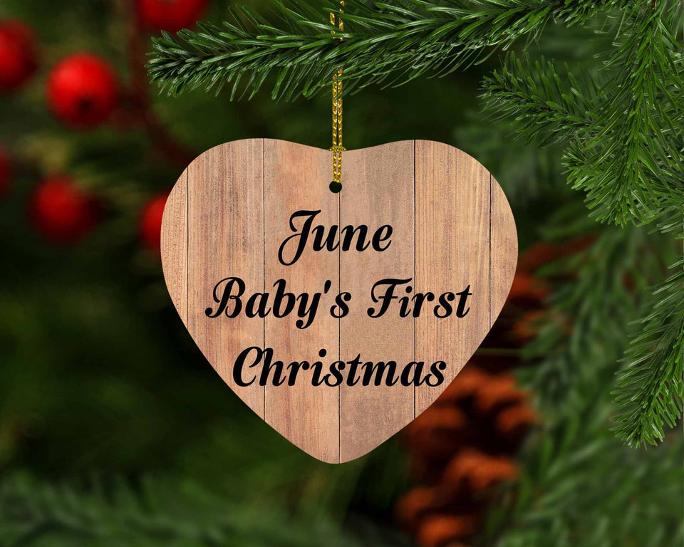 June Baby's First Christmas - Heart Ornament C