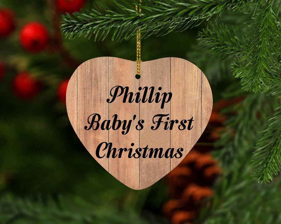 Phillip Baby's First Christmas - Heart Ornament C