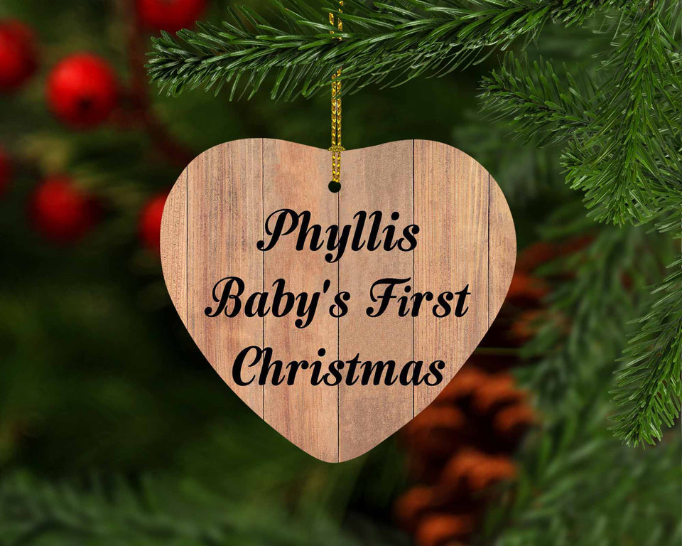 Phyllis Baby's First Christmas - Heart Ornament C