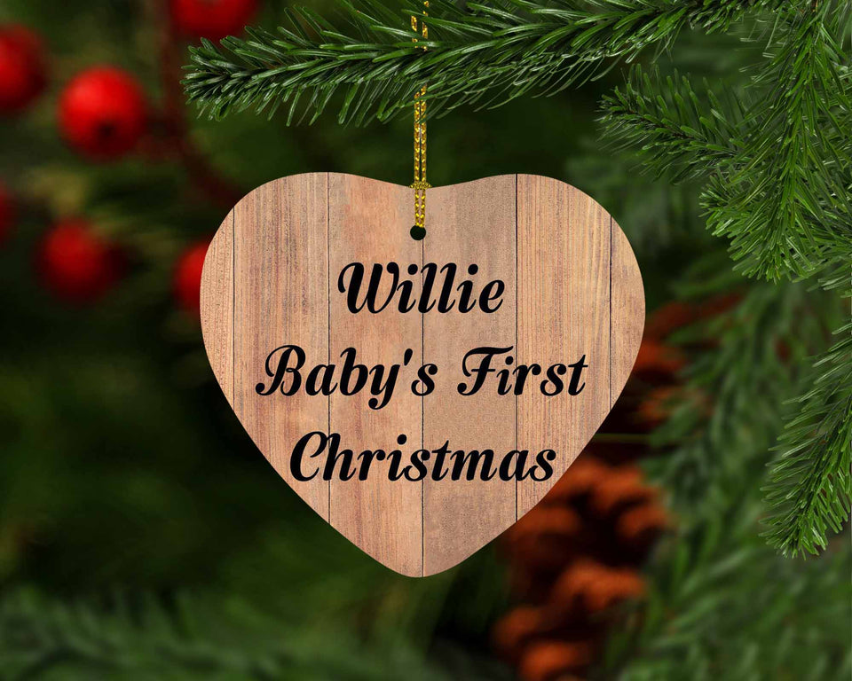 Willie Baby's First Christmas - Heart Ornament C