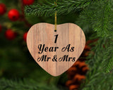 1 Year As Mr & Mrs - Heart Ornament C