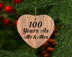 100 Years As Mr & Mrs - Heart Ornament C