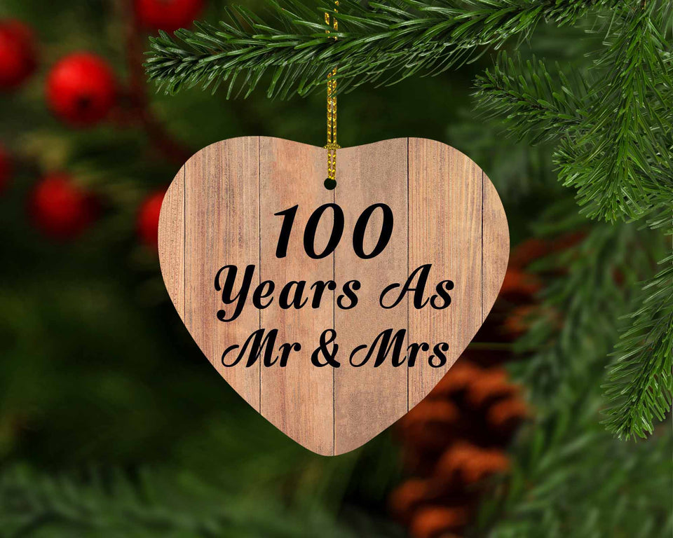 100 Years As Mr & Mrs - Heart Ornament C
