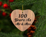 100 Years As Mr & Mrs - Heart Ornament C