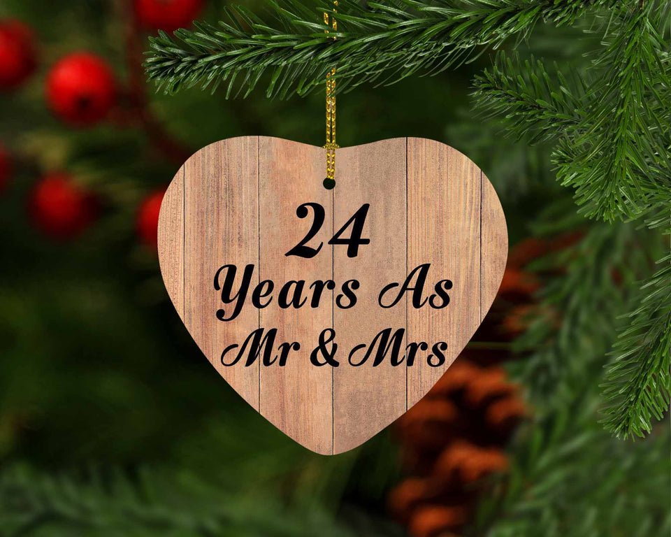 24 Years As Mr & Mrs - Heart Ornament C