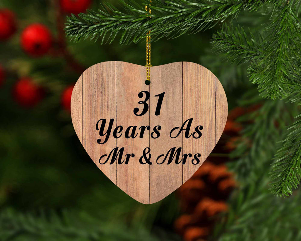31 Years As Mr & Mrs - Heart Ornament C