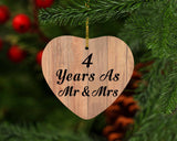 4 Years As Mr & Mrs - Heart Ornament C