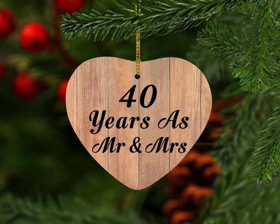 40 Years As Mr & Mrs - Heart Ornament C