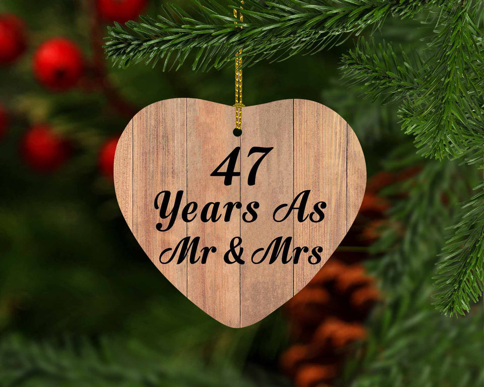 47 Years As Mr & Mrs - Heart Ornament C