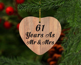 61 Years As Mr & Mrs - Heart Ornament C