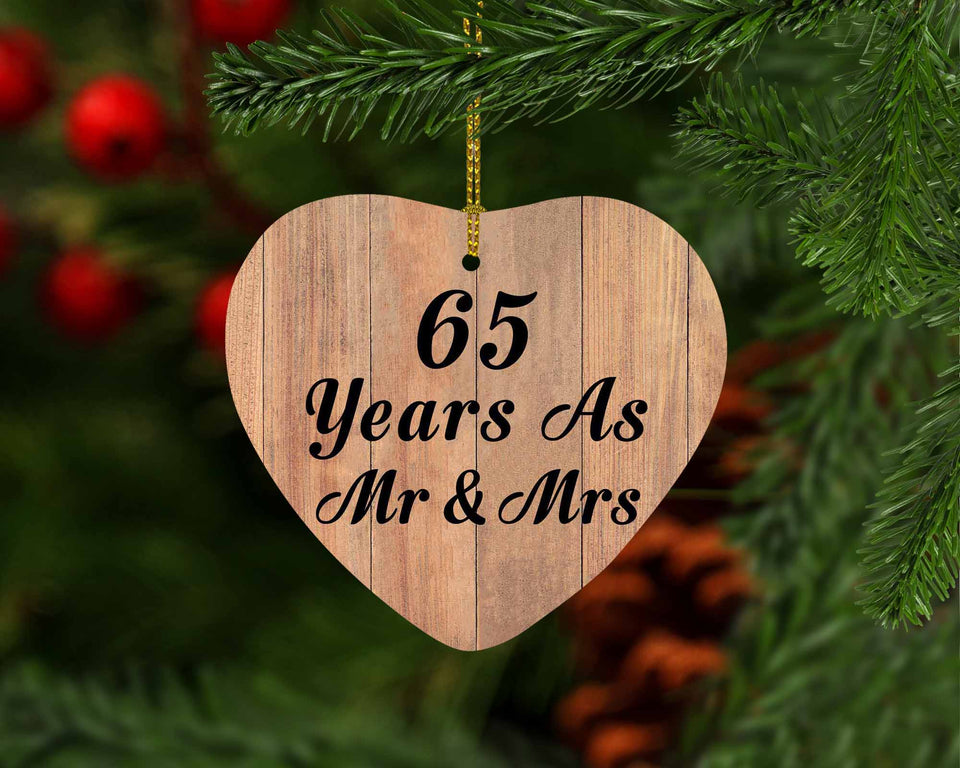 65 Years As Mr & Mrs - Heart Ornament C