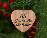 65 Years As Mr & Mrs - Heart Ornament C