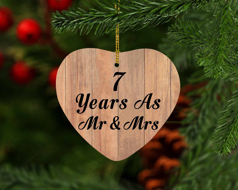 7 Years As Mr & Mrs - Heart Ornament C
