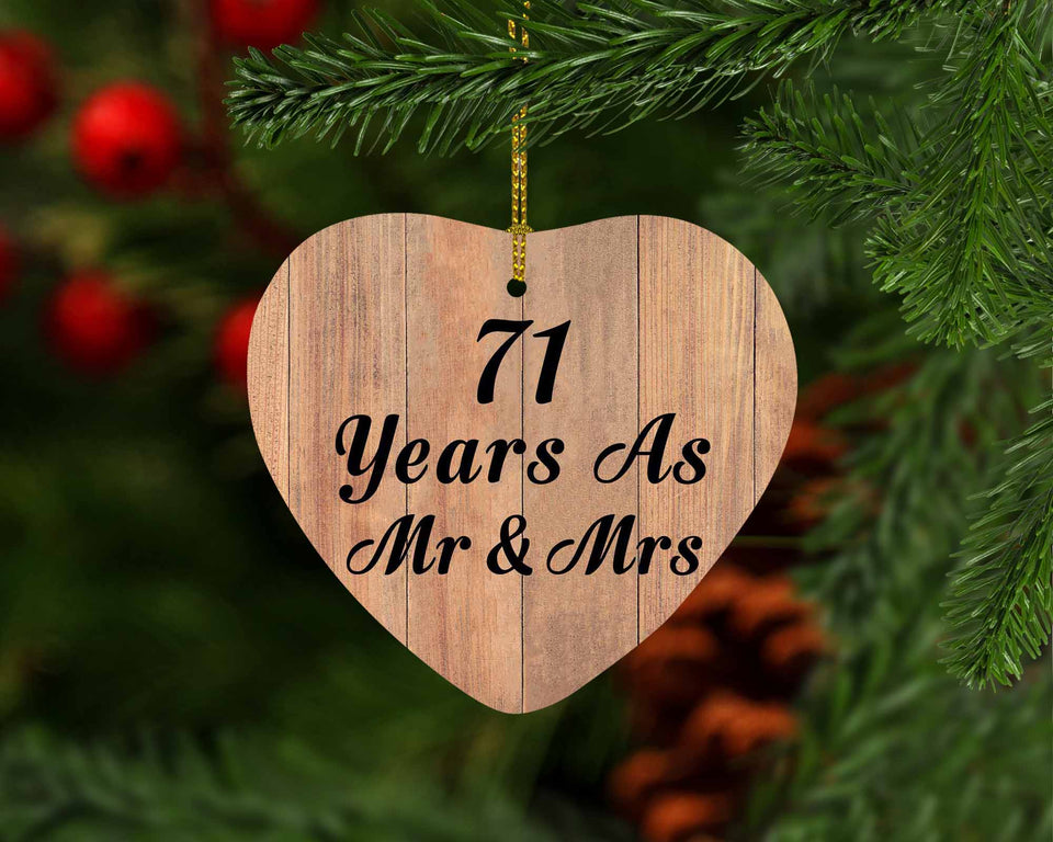 71 Years As Mr & Mrs - Heart Ornament C