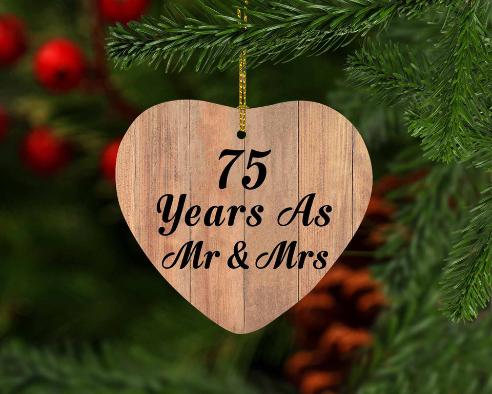 75 Years As Mr & Mrs - Heart Ornament C