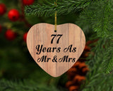 77 Years As Mr & Mrs - Heart Ornament C
