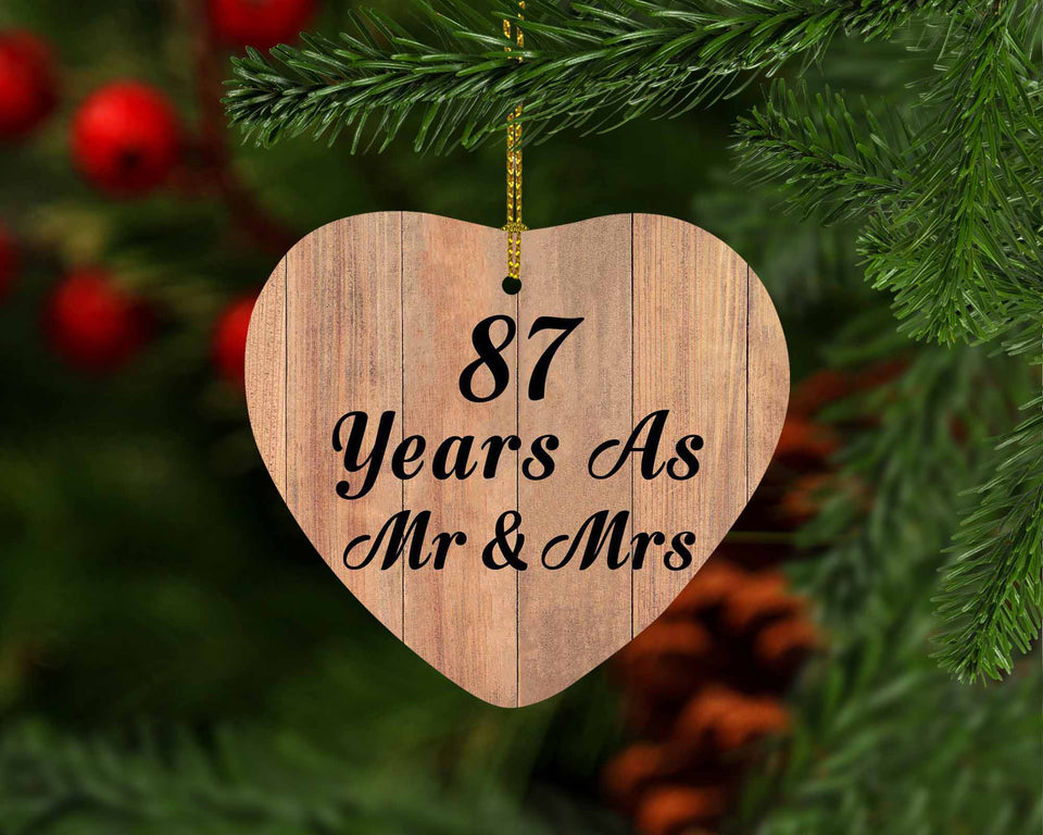 87 Years As Mr & Mrs - Heart Ornament C