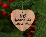 96 Years As Mr & Mrs - Heart Ornament C