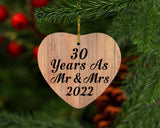 30 Years As Mr & Mrs 2022 - Heart Ornament C