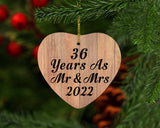 36 Years As Mr & Mrs 2022 - Heart Ornament C